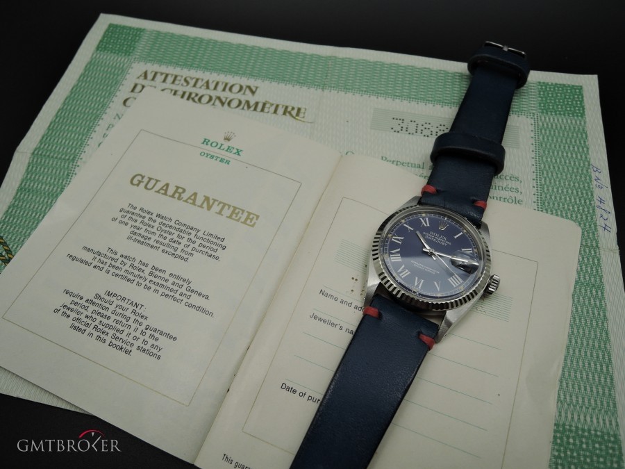 Rolex Datejust 1601 Ss Original Blue Buckley Dial With P 1601 403345
