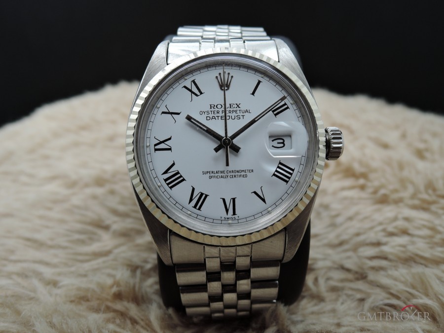 Rolex Datejust 1601 Ss White Roman Dial With Jubilee Ban 1601 600287