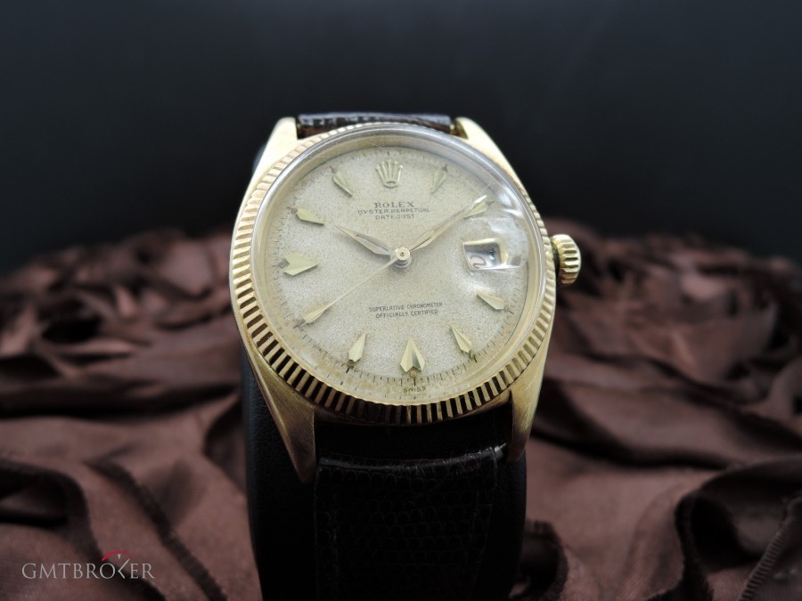 Rolex Datejust 6605 18k Yellow Gold With Tropical Dial 6605 230439