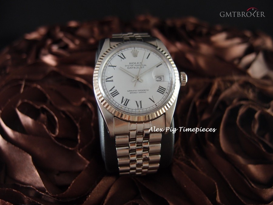 Rolex Datejust 1601 Ss White Roman Dial With Jubilee Ban 1601 226423