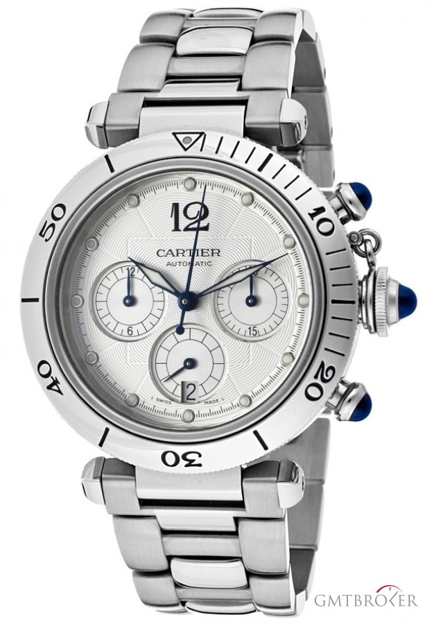 Cartier Pasha 38mm Stainless Steel Chronograph Automatic S W31030H3 680461