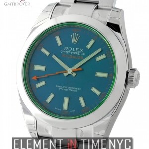 Rolex Stainless Steel 40mm Green Crystal Z-Blue Dial 116400GV 152427