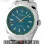 Rolex Stainless Steel 40mm Green Crystal Z-Blue Dial