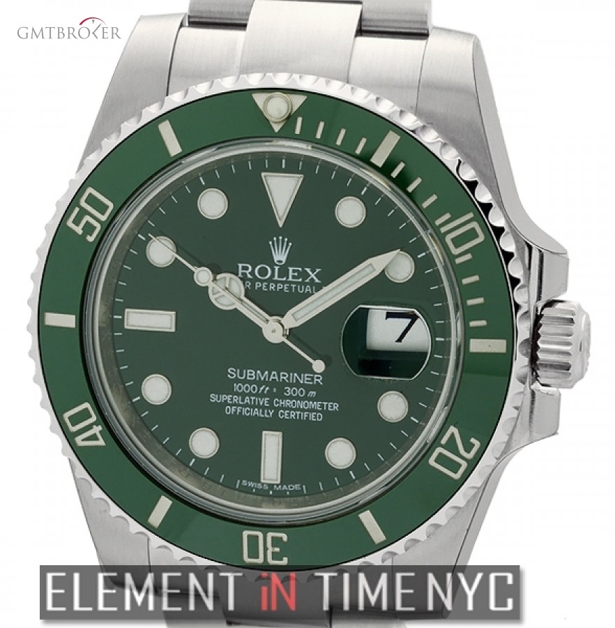 Rolex Stainless Steel Ceramic Green Dial 40mm 116610LV 147879