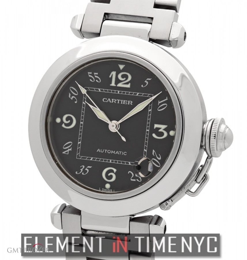 Cartier Pasha C 35mm Stainless Steel Black Dial W31043M7 151605