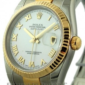 Rolex Steel  18k Yellow Gold Silver Dial 36mm 116233 145407