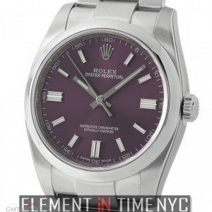 Rolex 36mm Stainless Steel No-Date Red Grape Dial 116000 209681