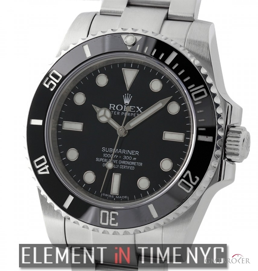 Rolex No-Date Ceramic Stainless Steel Black Dial 114060 152299