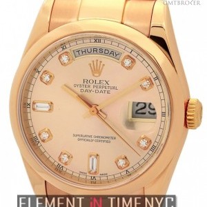 Rolex 18k Rose Gold Pink Diamond Dial 118205 147363