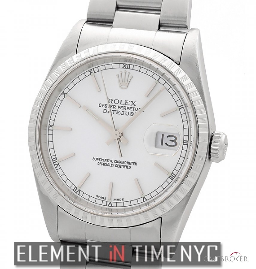 Rolex Steel Fluted Bezel White Index Dial F Serial Circa 16220 151507