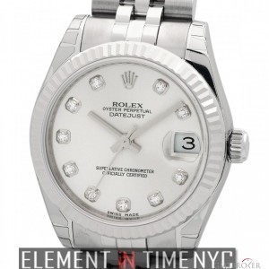 Rolex Stainless Steel 31mm Silver Diamond Dial 178274 148693