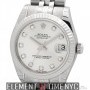 Rolex Stainless Steel 31mm Silver Diamond Dial