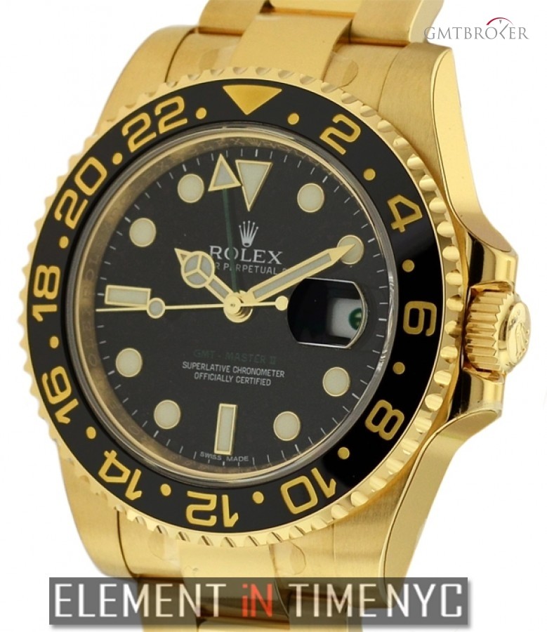Rolex 18k Yellow Gold Ceramic Black Dial 116718 146339