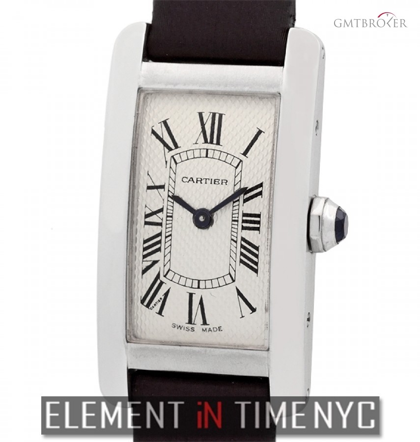Cartier Tank Americaine Small 19mm 18k White Gold W2601956 149507