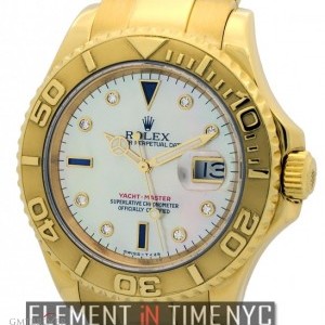 Rolex 40mm 18k Yellow Gold Mother Of Pearl Serti Dial Ci 16628 146985