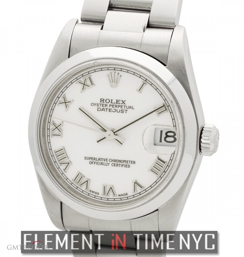 Rolex Mid-Size 31mm Stainless Steel White Roman Dial D S 78240 148553