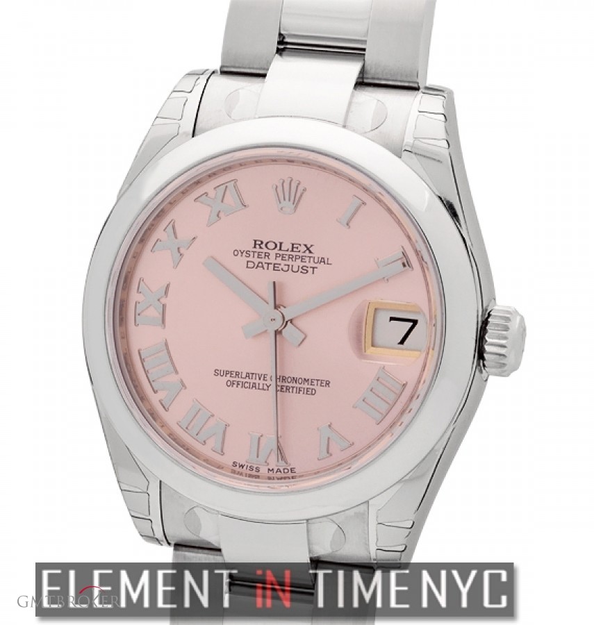Rolex 31mm Stainless Steel Pink Roman Dial Oyster 178240 150289