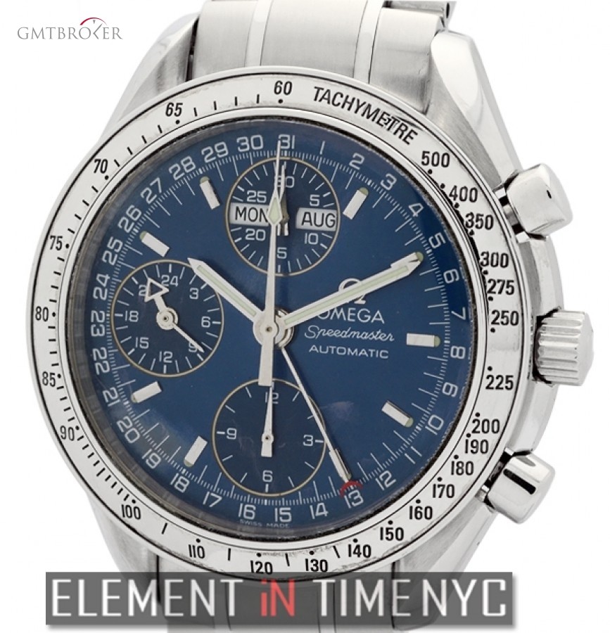 Omega Day Date Chronograph Stainless Steel 39mm Blue Dia 3523.80.00 147699
