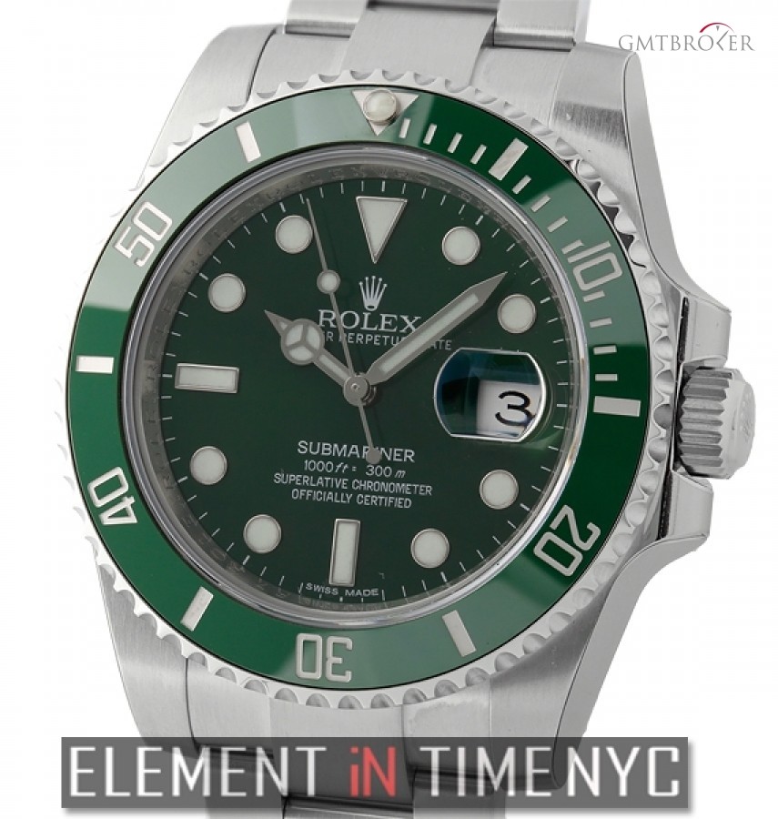 Rolex Stainless Steel Ceramic Green Dial 40mm 116610LV 202875