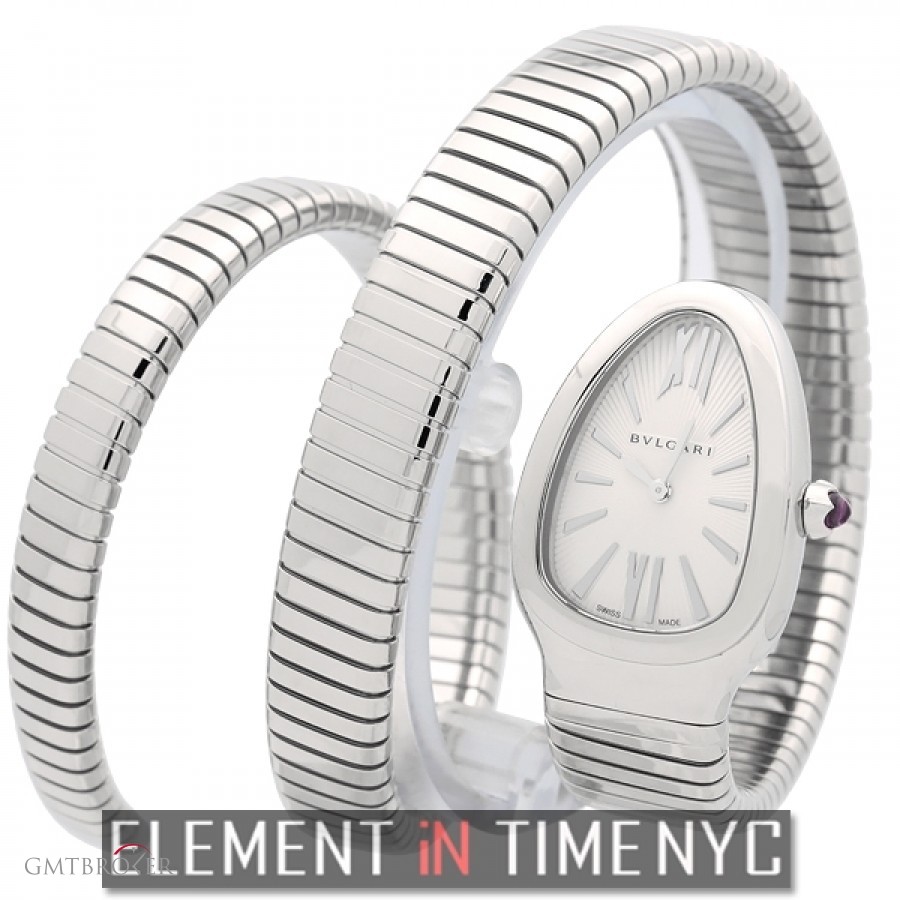 Bulgari Stainless Steel Tubogas Silver Dial Double Twirl SP35C6SS.2T 151421