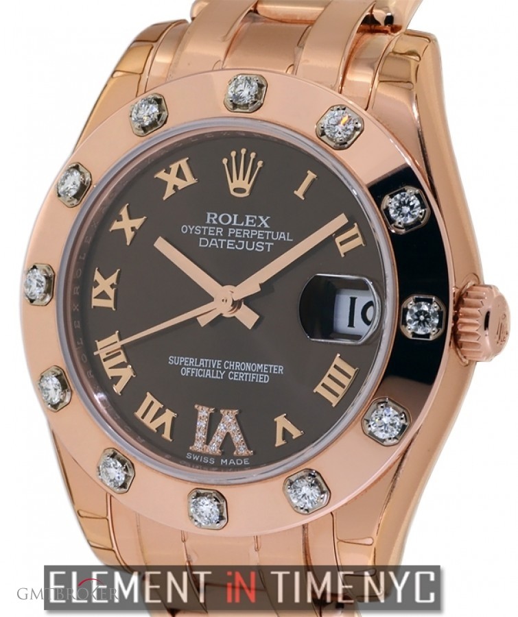 Rolex 34mm Special Edition Masterpiece 18k RG Diamonds 81315 146665
