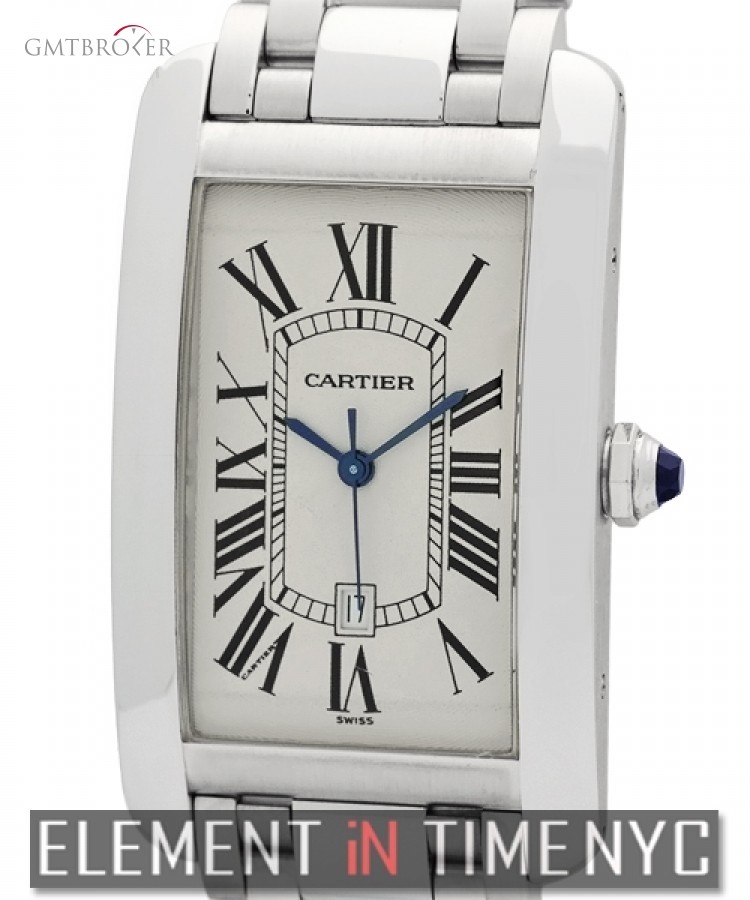 Cartier Tank Americaine 18k White Gold Large 27mm W26055L1 147991