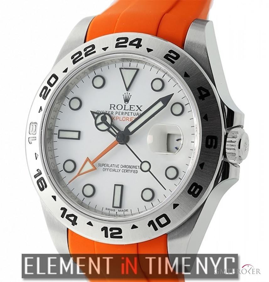 Rolex 42mm White Dial On Orange Rubber B 216570 433405