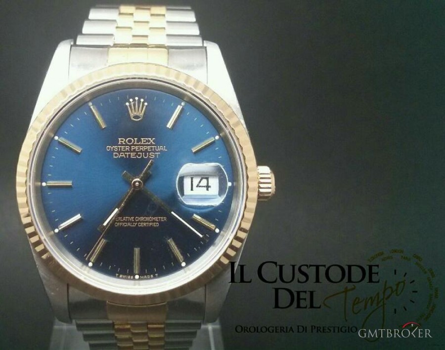 Rolex Datejust Ref16233  acciaio e oro con quadrante blu 16233 41461