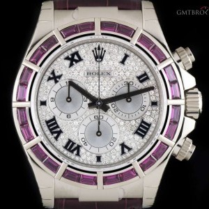 Rolex Unworn 18k White Gold Pav Diamond Dial Ruby Bezel 116589SALV 761313
