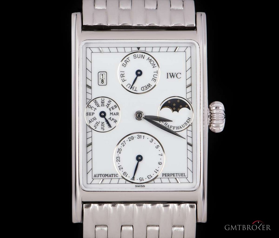 IWC Novecento Perpetual Calendar Gents Platinum White IW3546 815354