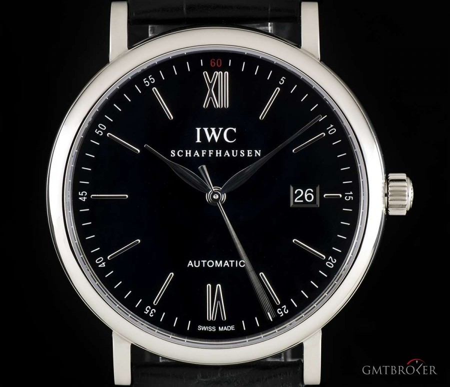 IWC Portofino Gents Stainless Steel Black Dial BP IW35 IW356502 800688