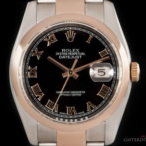 Rolex Datejust Gents Stainless Steel  18k Rose Gold Blac 116201 844723