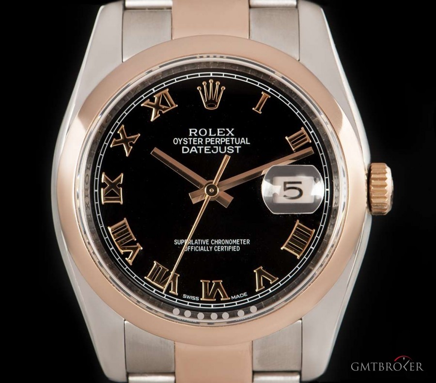 Rolex Datejust Gents Stainless Steel  18k Rose Gold Blac 116201 844723