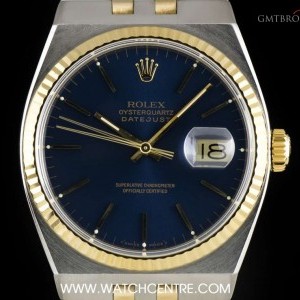 Rolex Steel  Gold Blue Baton Dial Oysterquartz Datejust 17013 731375