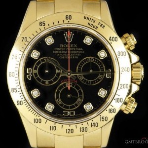Rolex Cosmograph Daytona Gents 18k Yellow Gold Black Dia 116528 820484