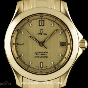 Omega 18k Yellow Gold Brushed Champagne Dial Seamaster G nessuna 610937