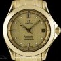 Omega 18k Yellow Gold Brushed Champagne Dial Seamaster G