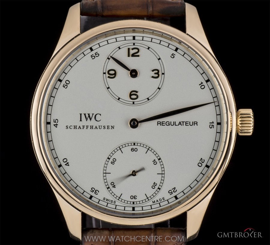 IWC 18k Rose Gold Silver Dial Portuguese Regulateur Ge IW544402 230207