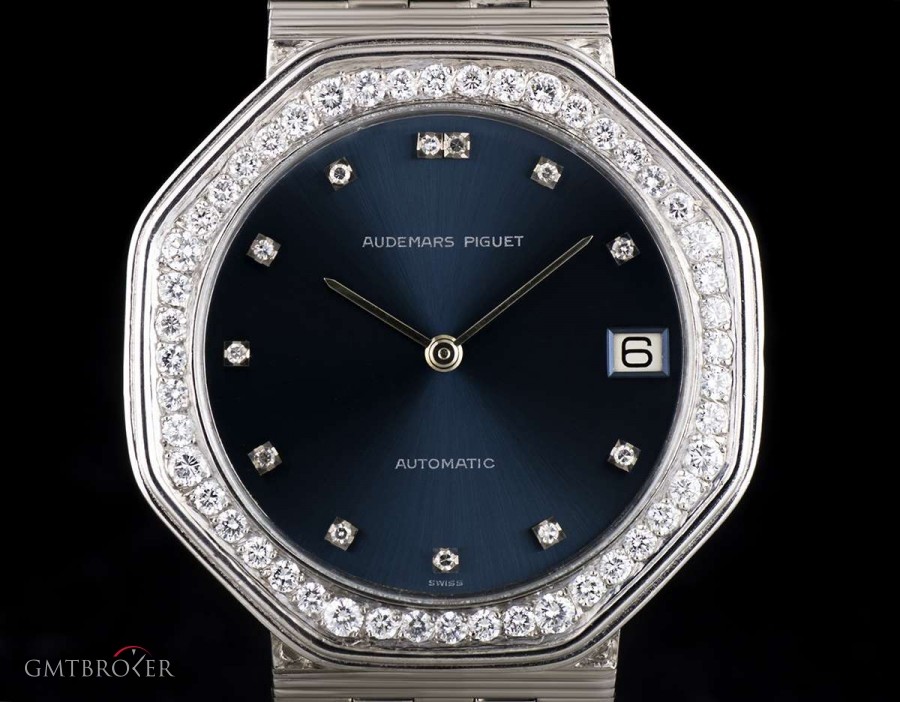 Audemars Piguet Diamond Set Gents Dress Watch 18k White Gold Blue nessuna 764921