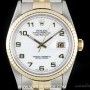 Rolex Stainless Steel  18k Yellow Gold White Dial Dateju