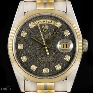 Rolex Rare Day-Date Gents 18k Tridor Gold Dinosaur Fossi 18239B 846862