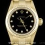 Rolex 18k Yellow Gold Black Diamond Dial Non-Date Ladies