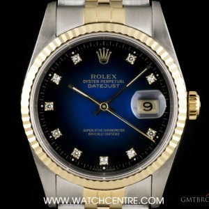 Rolex Stainless Steel  18k Yellow Gold Blue Diamond Dial 16233 737337