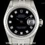 Rolex Stainless Steel Black Diamond Dial DatejustLadies6
