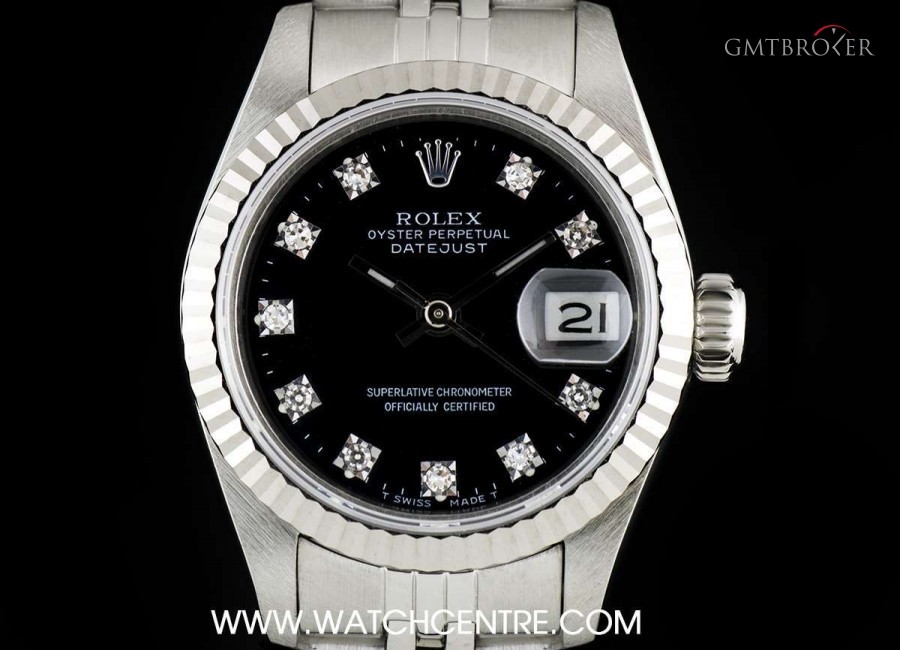 Rolex Stainless Steel Black Diamond Dial DatejustLadies6 69174 739265