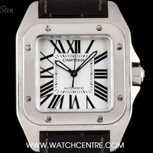 Cartier Stainless Steel Silver Roman Dial Santos 100 Mid-S nessuna 738763