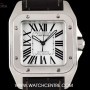 Cartier Stainless Steel Silver Roman Dial Santos 100 Mid-S