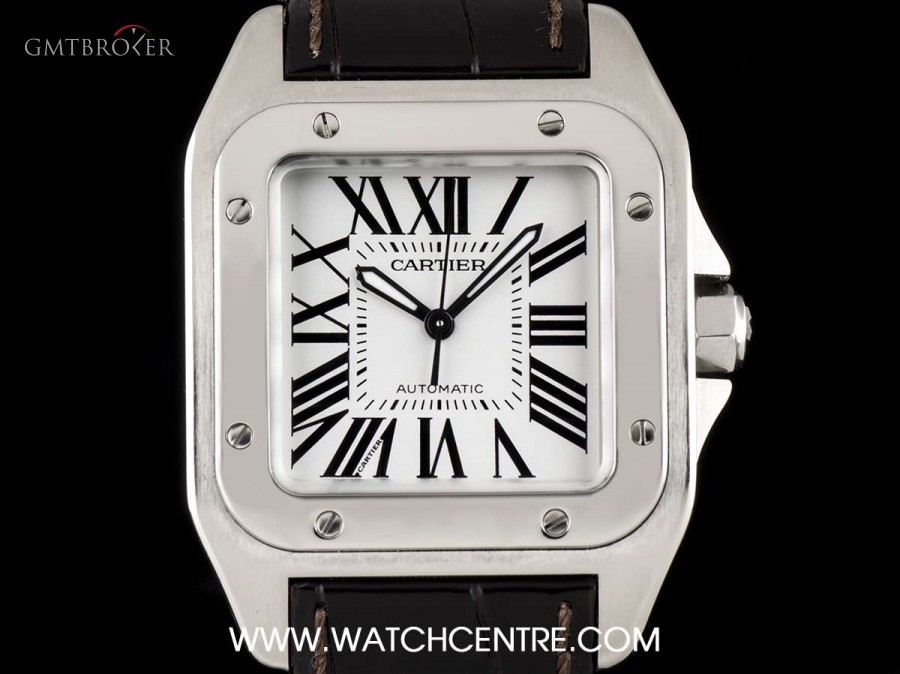Cartier Stainless Steel Silver Roman Dial Santos 100 Mid-S nessuna 738763