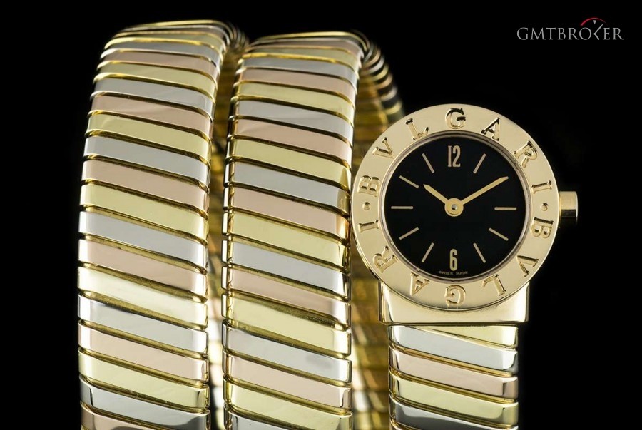 Bulgari Bvlgari Tubogas Ladies 18k Tri-Colour BlackDial BB BB191T 819152