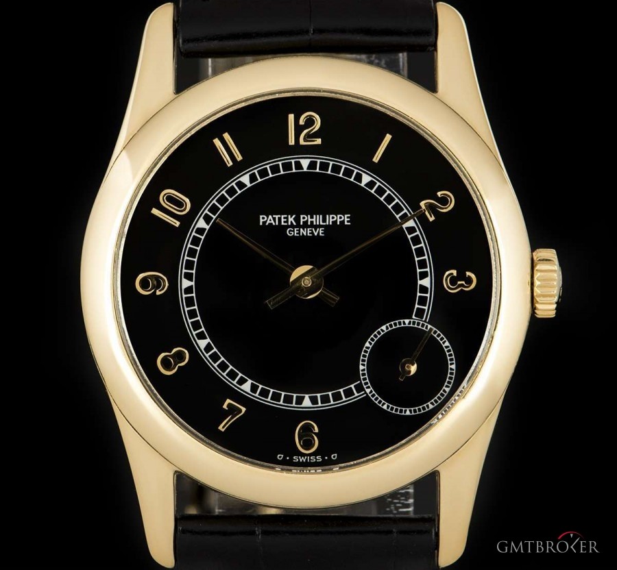 Patek Philippe Calatrava Gents 18k Yellow Gold Black Dial BP 5000 5000J 849686